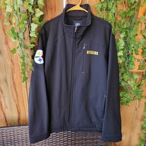 Nfl Fleece Lined Pittsburgh Steelers Black Jacket Full Zip